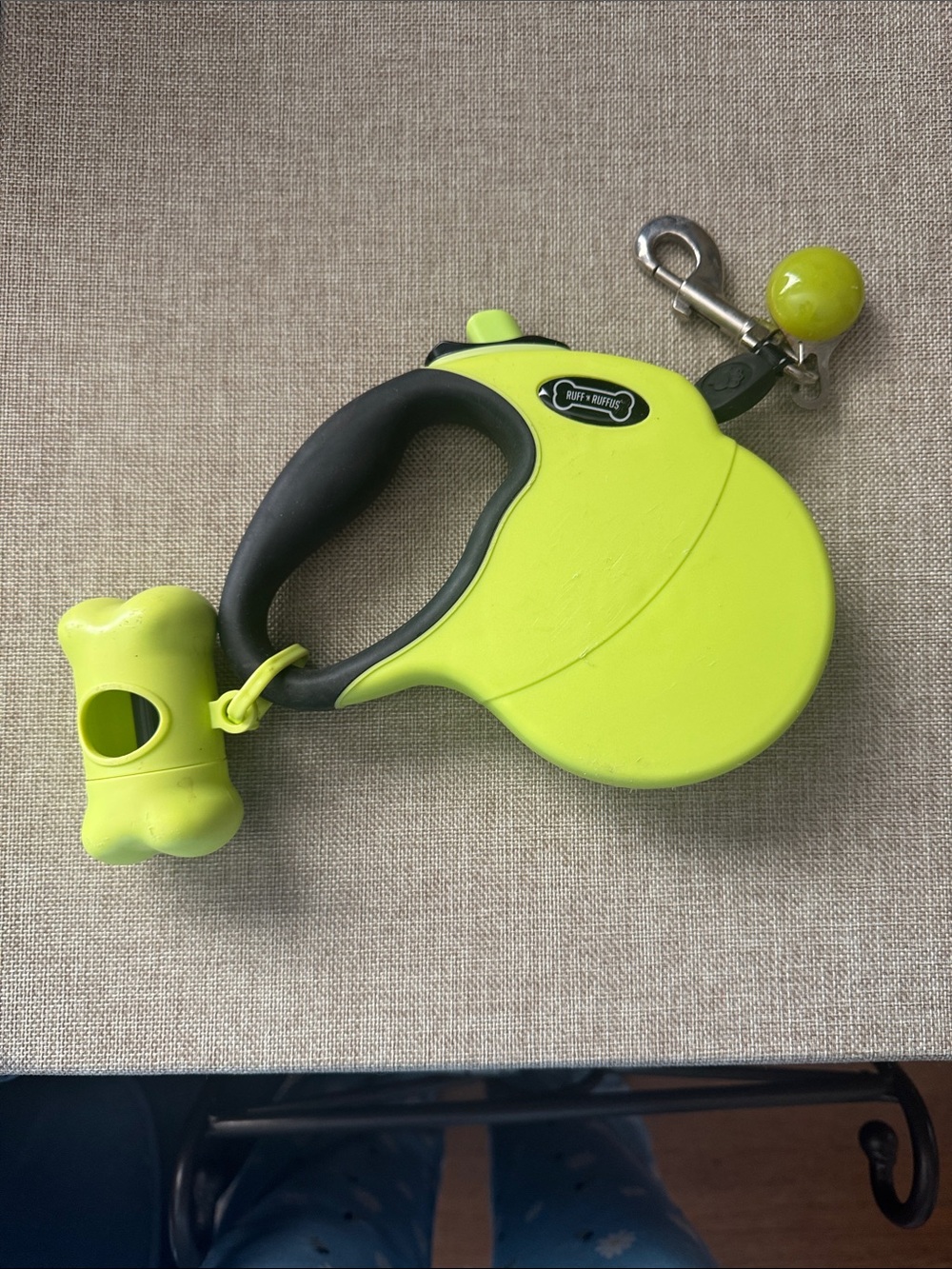 Flexi Neon Lime Retractable Dog Leash with Bone Bag Dispenser